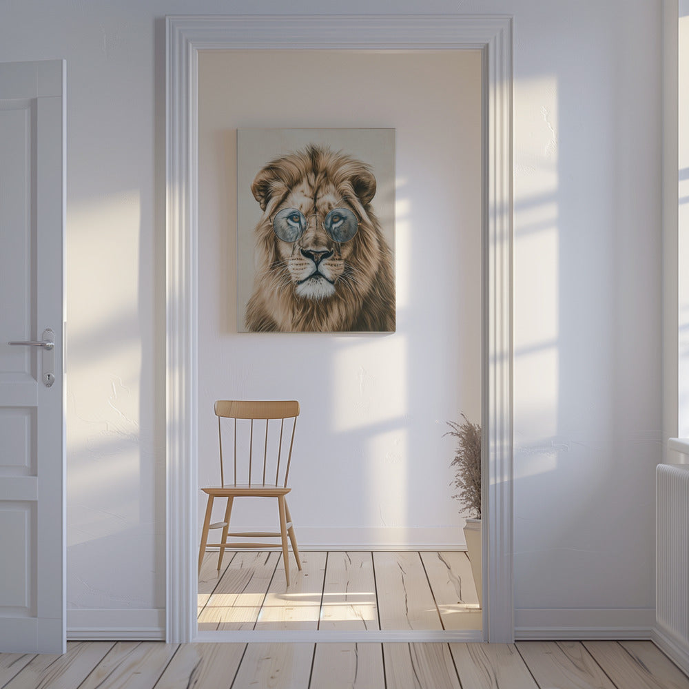 Leeuw met bril | Canvas