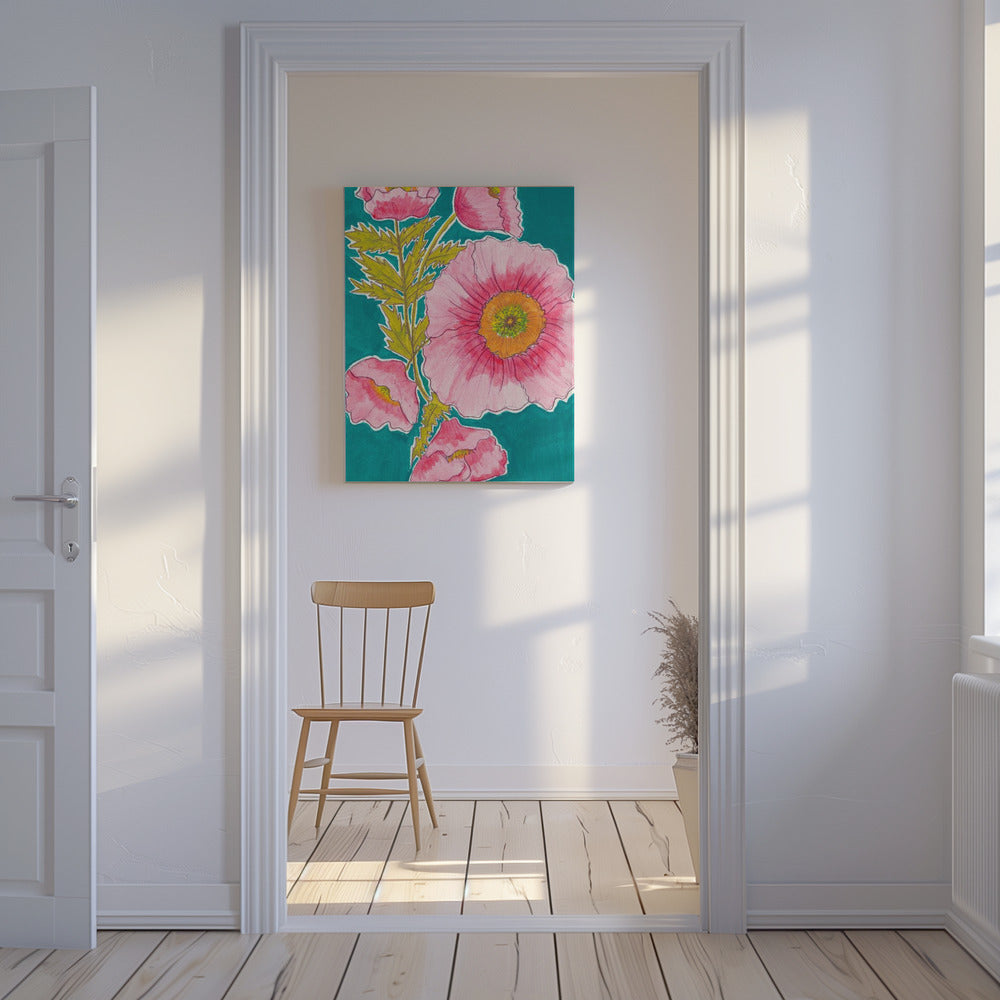 Aquarel bloemen in roze en groen door Alyssa Hamilton Art | Canvas