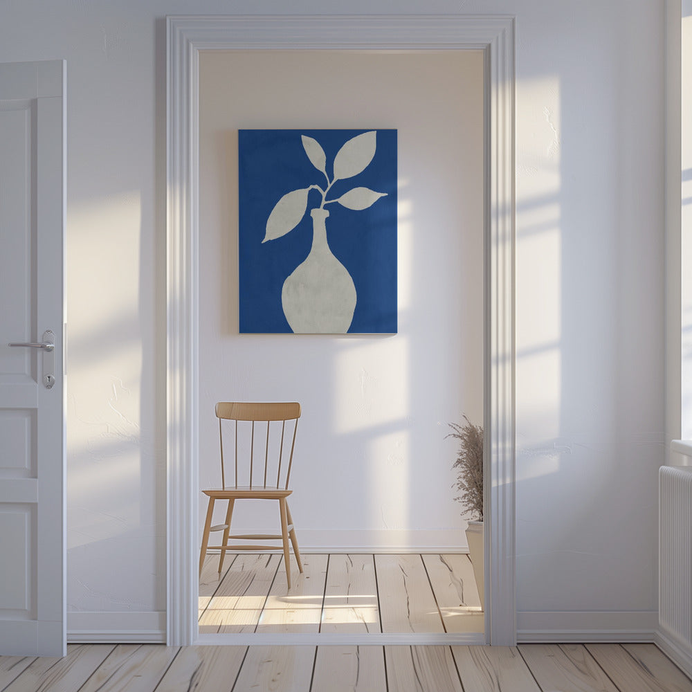 Silhouet van een witte vaas | Canvas