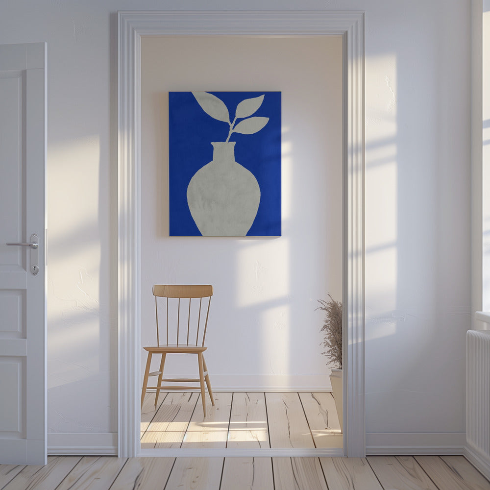 Silhouet van een witte vaas | Canvas