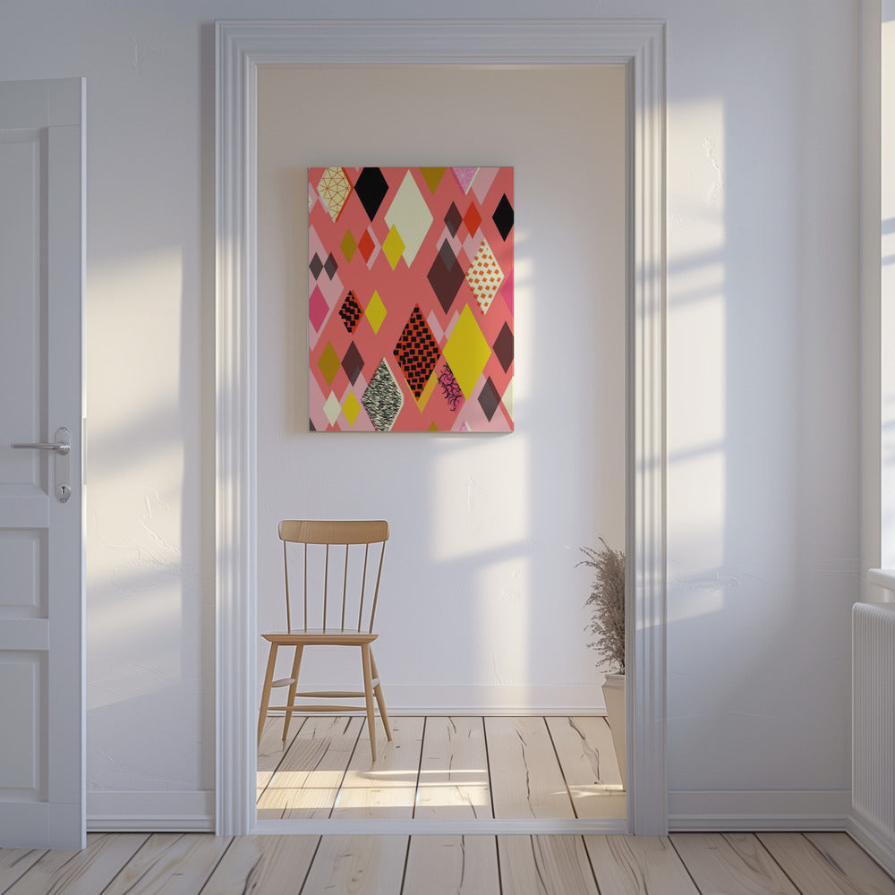 Geometrische patronen met kleurrijke ruiten en vormen | Canvas