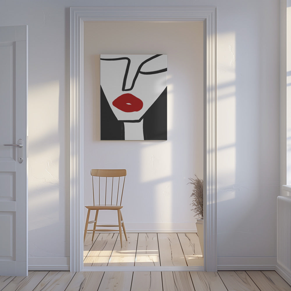Gedurfde rode lippen | Canvas