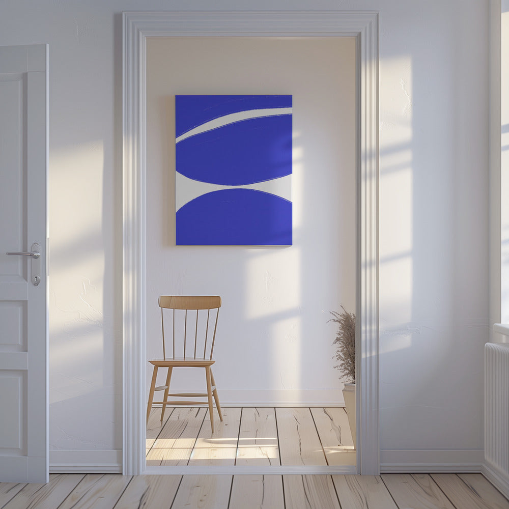 Blauwe Golf Harmonie | Canvas