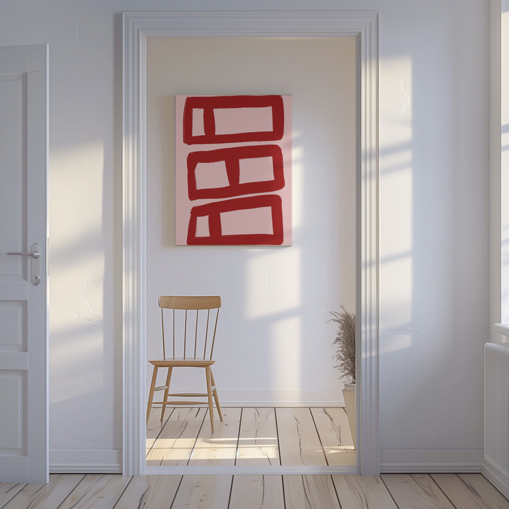 Rode symmetrieblokken | Canvas