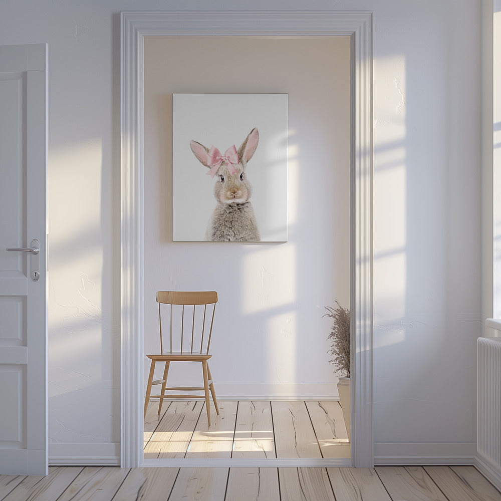Konijn met een strik | Canvas