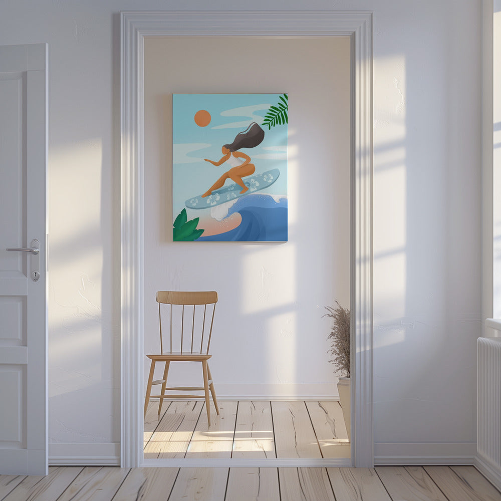 Surfen op de golven | Canvas