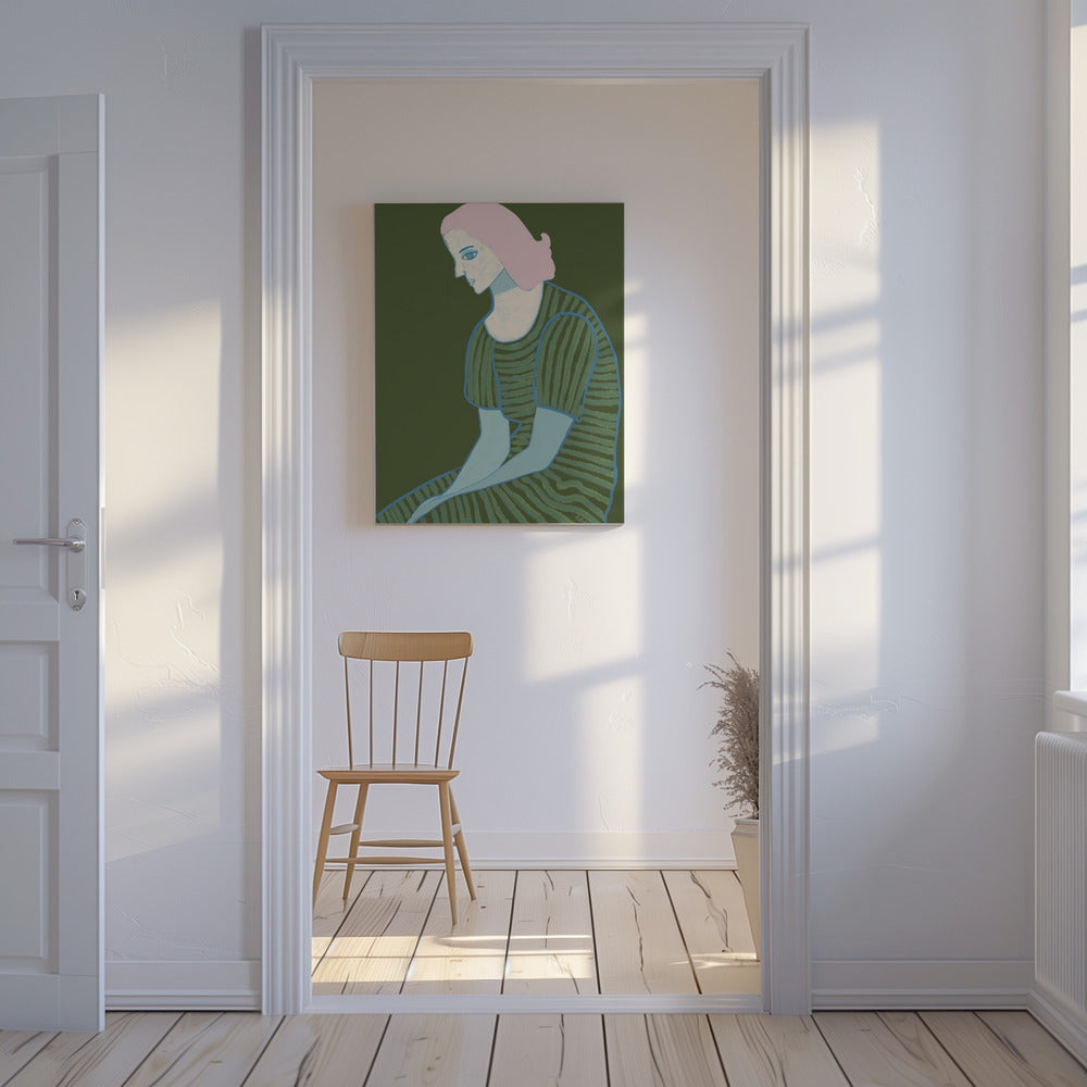 Zittende dame | Canvas