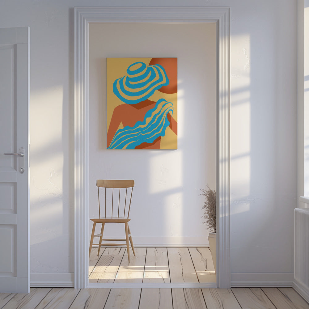 Zonovergoten golvenstreep | Canvas