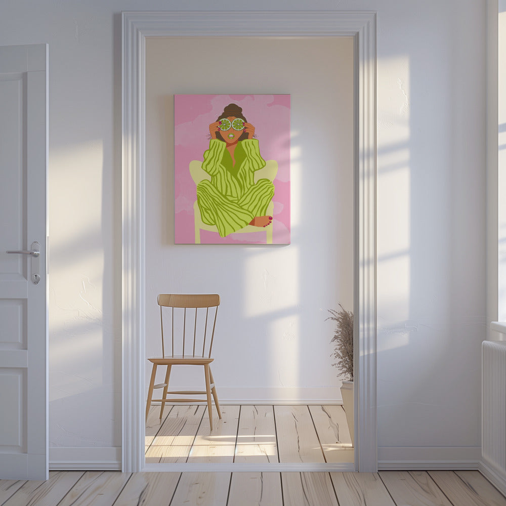 Bekijk de wereld door een limoen | Canvas
