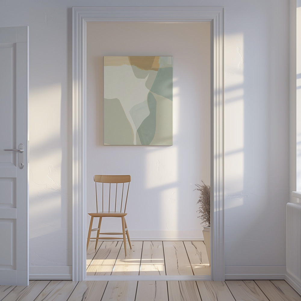 Abstracte vormen in zachte neutrale tinten | Canvas