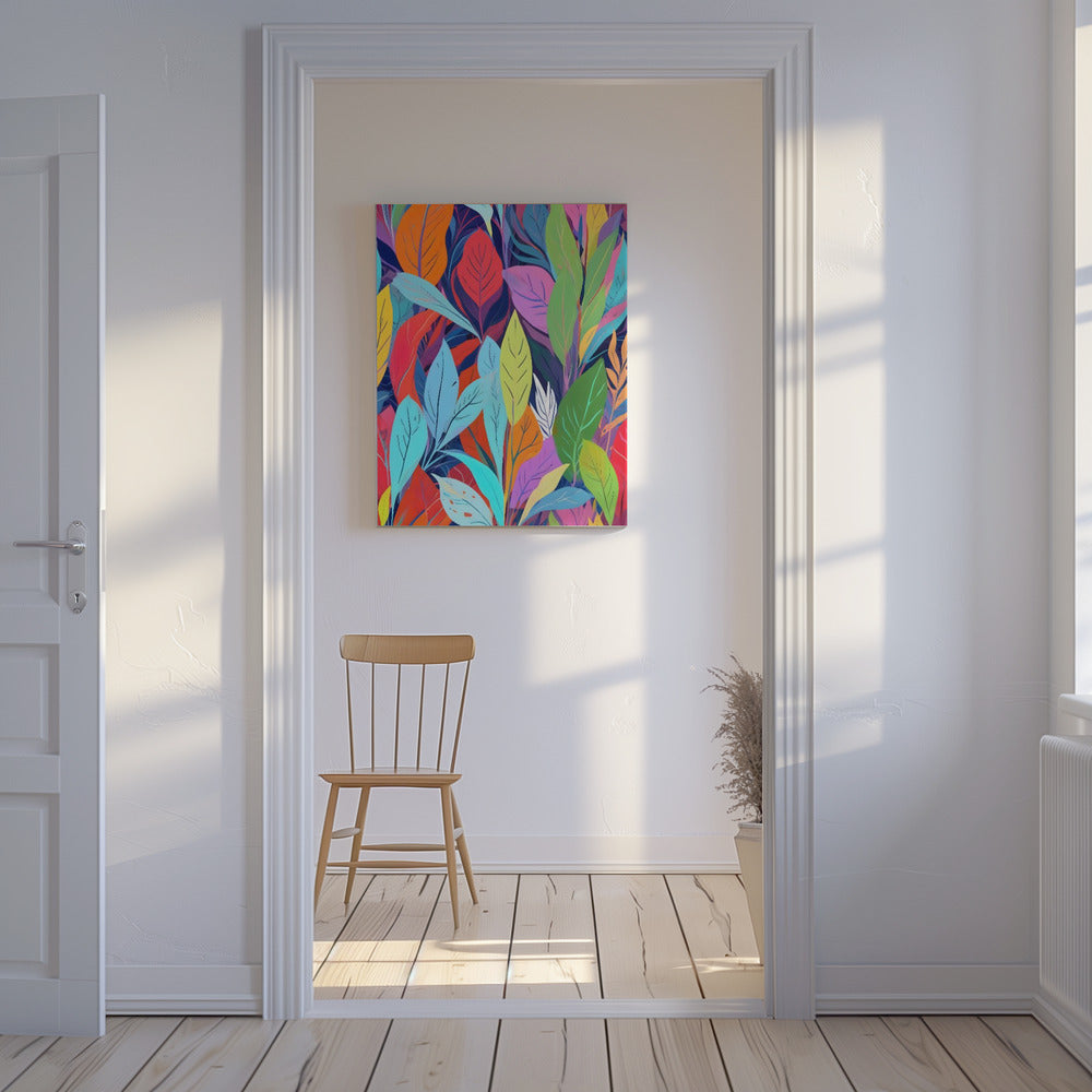 Kleurrijk bladerenbos | Canvas