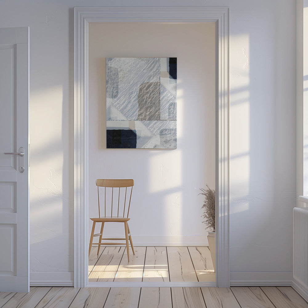 Gefragmenteerde vorm in wit | Canvas