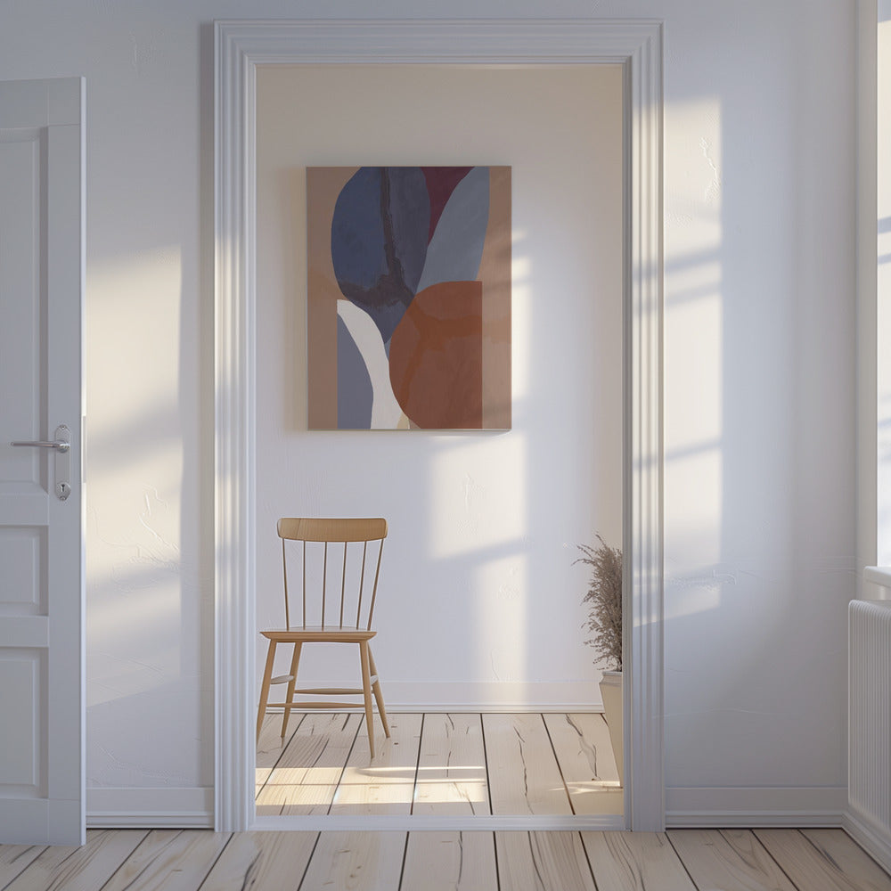 Geometrische vormen in gedempte kleurrijke tinten | Canvas