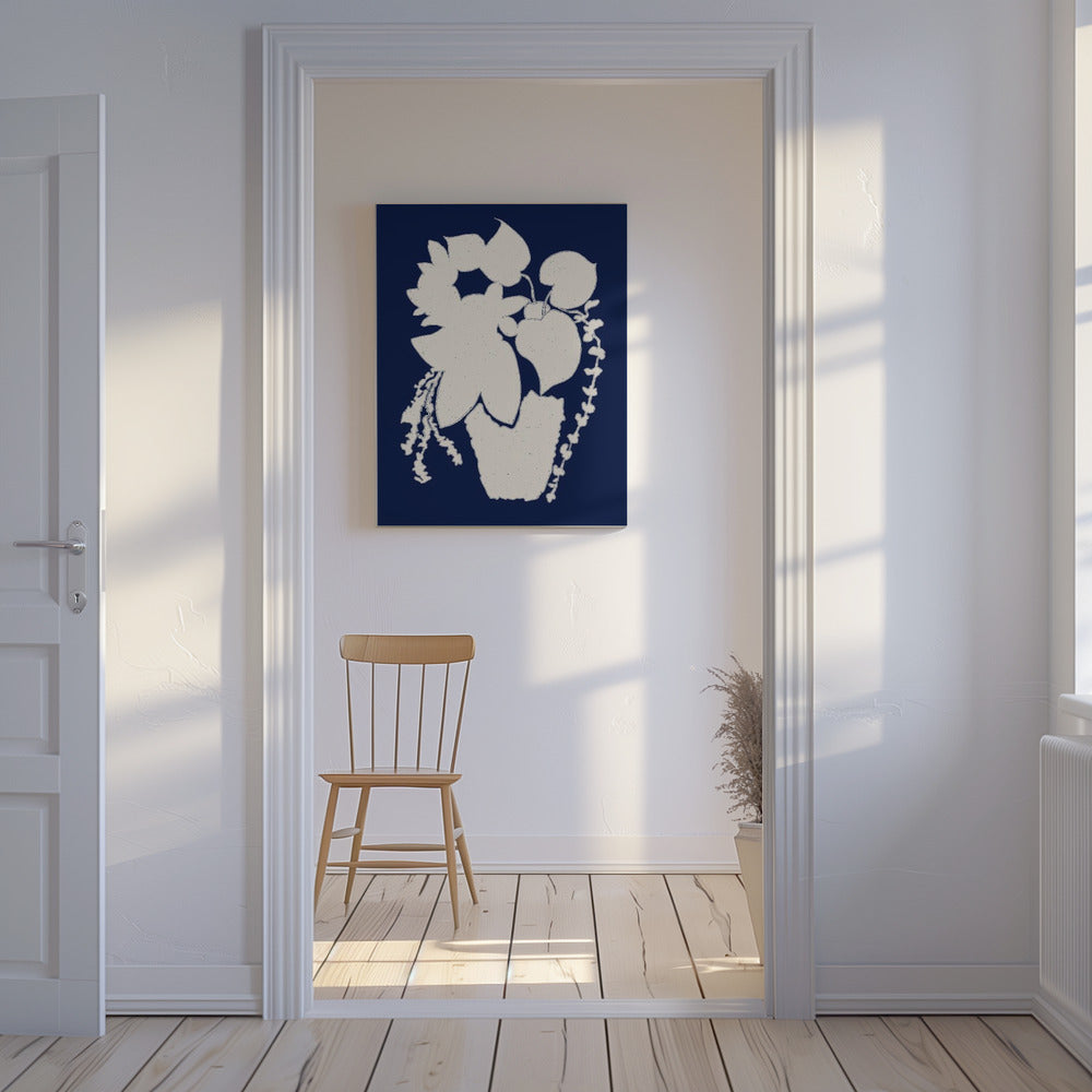 Bloemensilhouet van een plant | Canvas