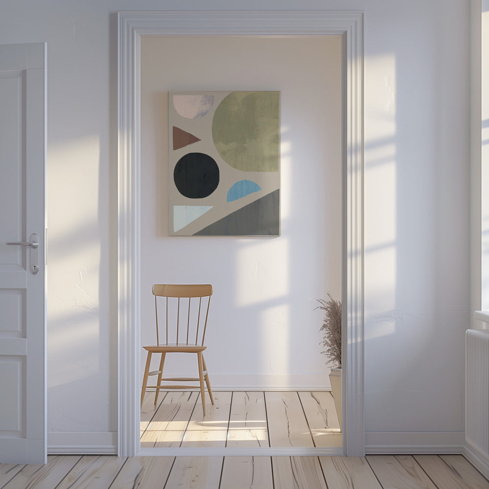 Abstracte vormen in gedempte tinten | Canvas