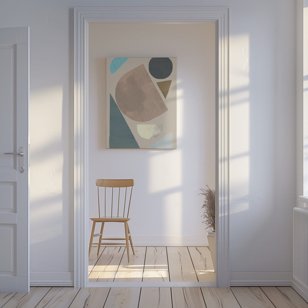 Abstracte vormen in gedempte tinten | Canvas