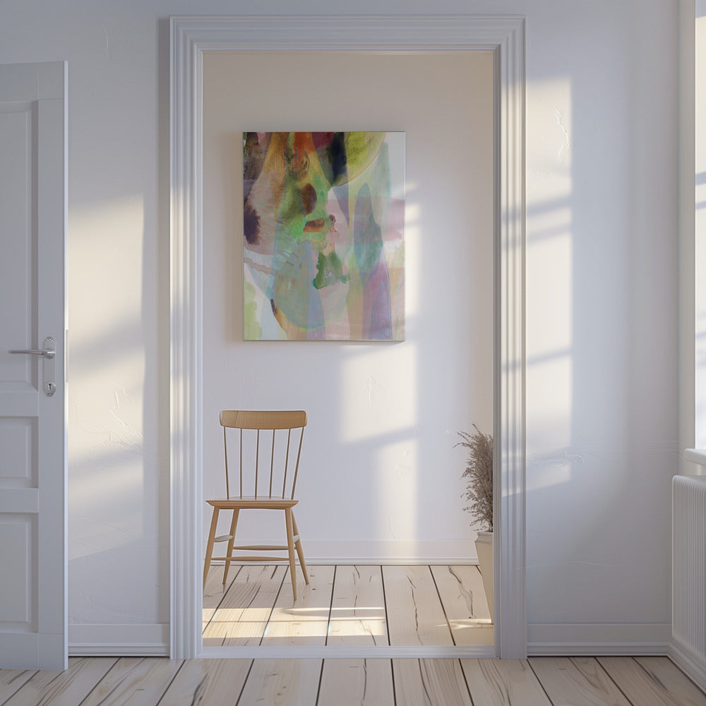 Doorschijnend abstract in gedempte tinten | Canvas