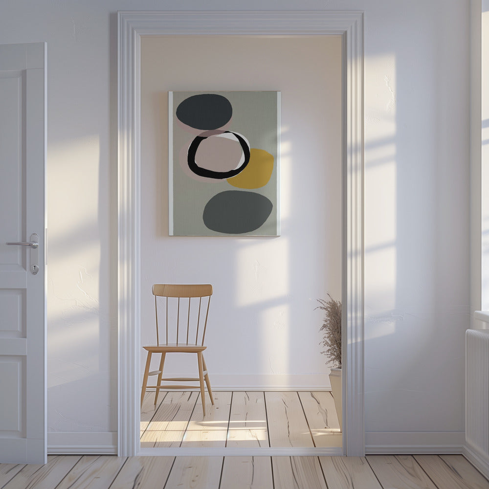 Abstracte cirkels in gedempte tinten | Canvas