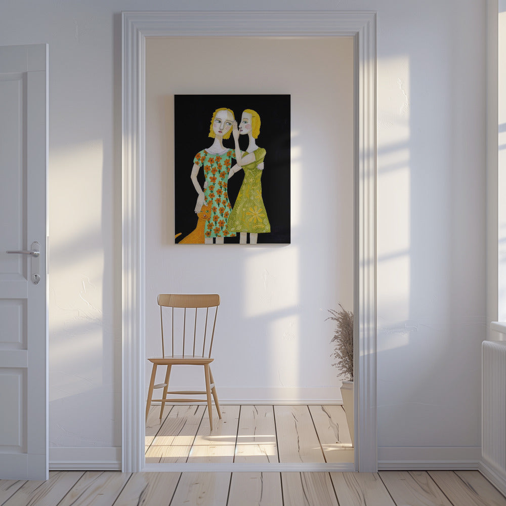 Best friends with their ginger cat | Canvas