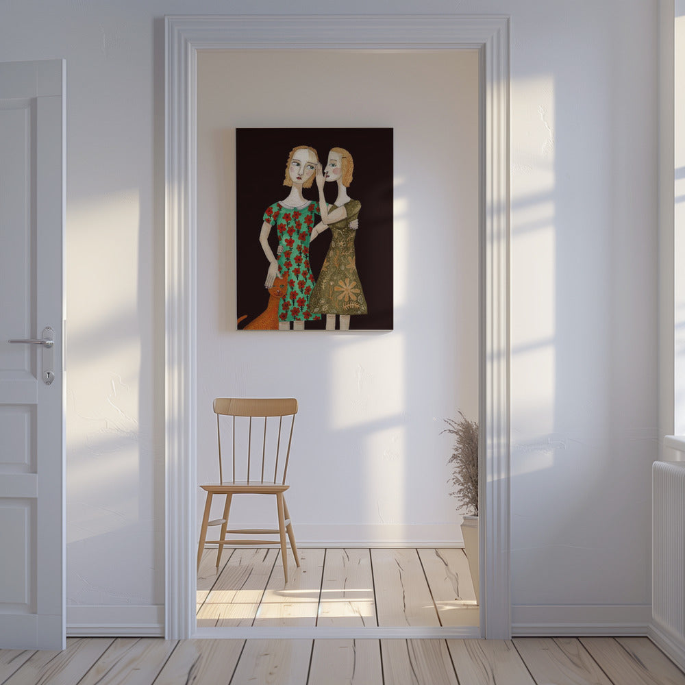 Best friends with their ginger cat | Canvas