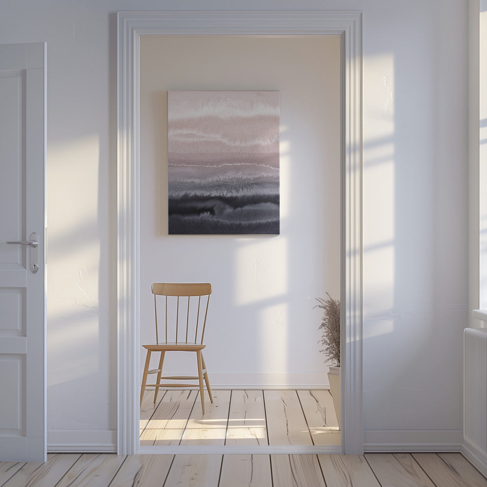 Binnen de getijden Zwart zandstrand | Canvas
