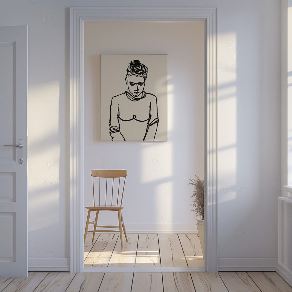 Lijntekening dame | Canvas