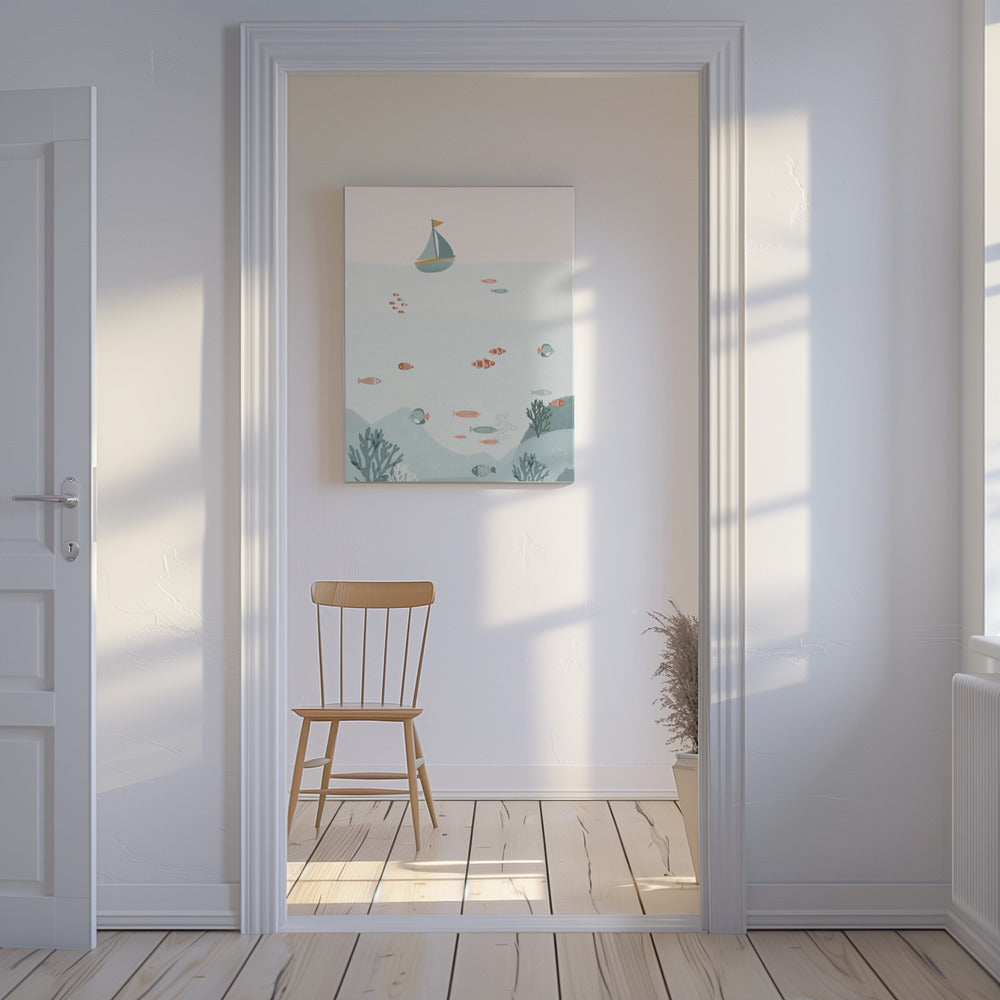 Onder de blauwe zee | Canvas