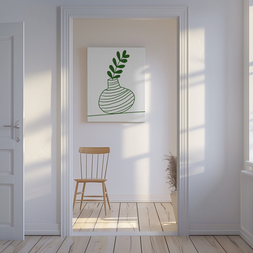 Groene vaaslijnen | Canvas