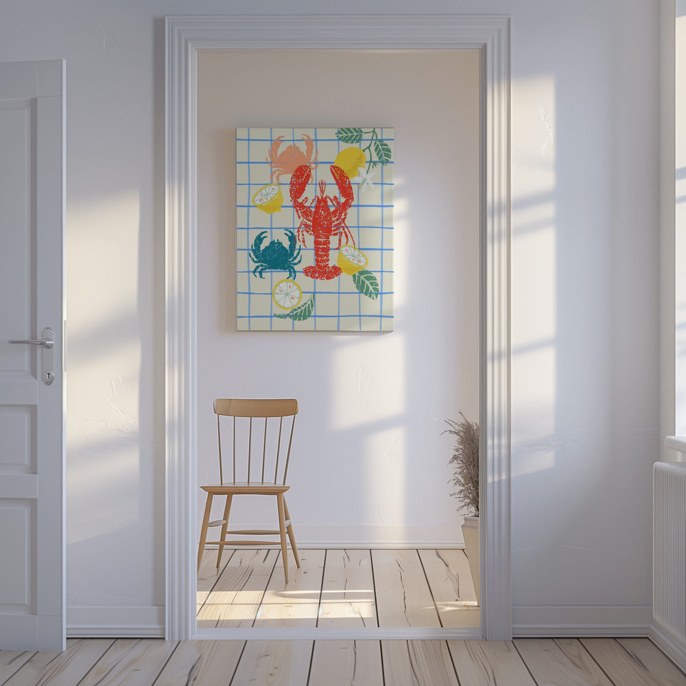 Kreeft en citroenen | Canvas