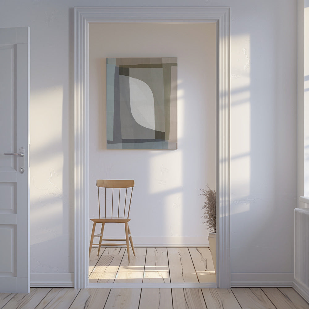 Gedempte geometrische stroom | Canvas
