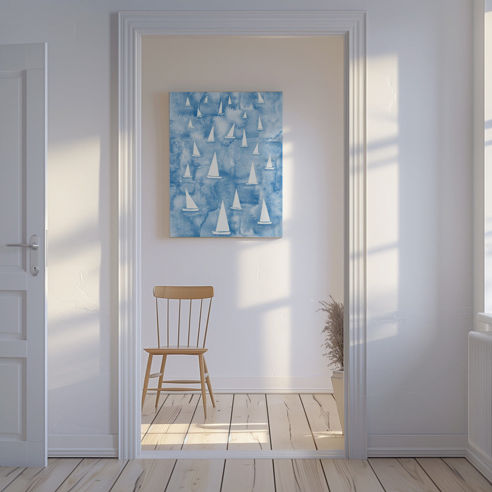 Witte zeilboten | Canvas