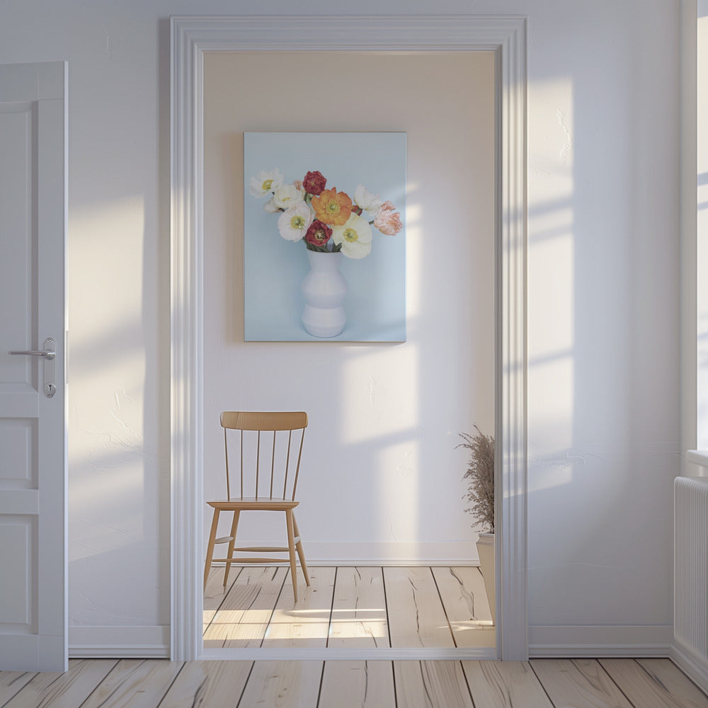 Klaprozen in een vaas | Canvas