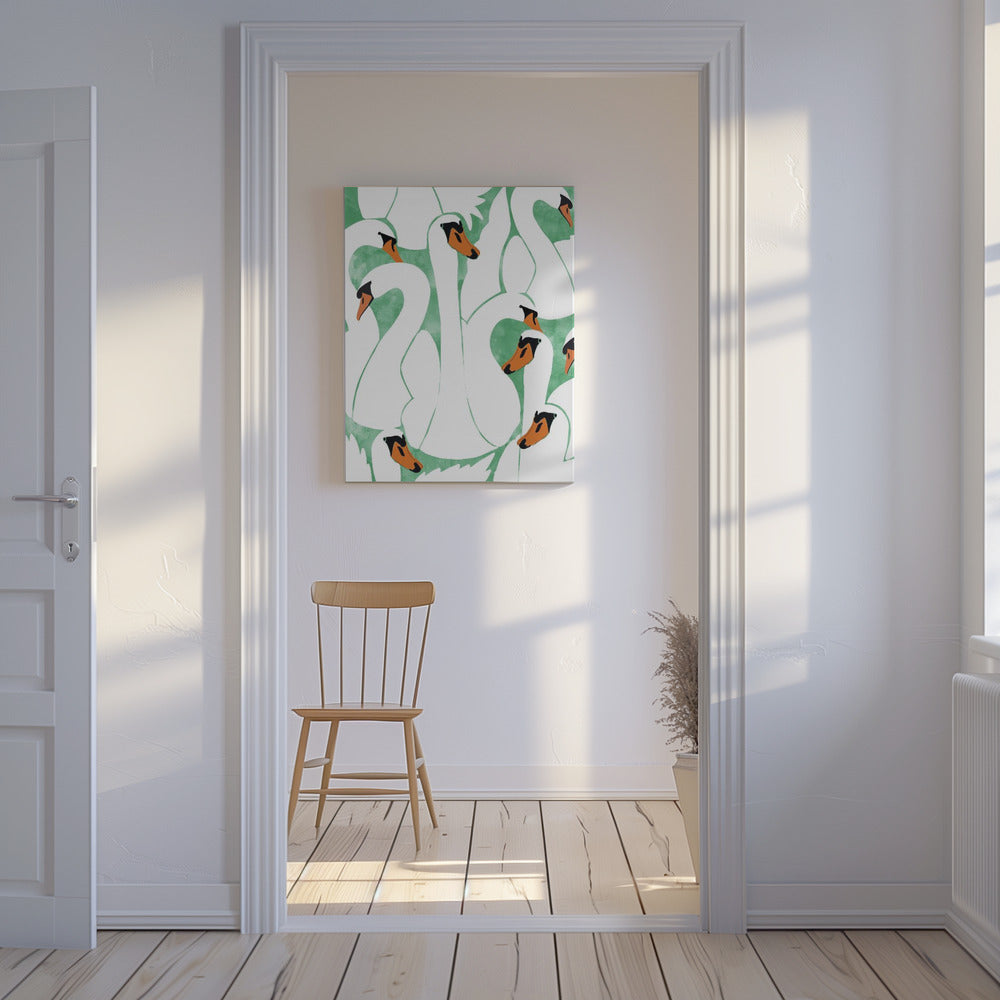 Sierlijke zwanen | Canvas