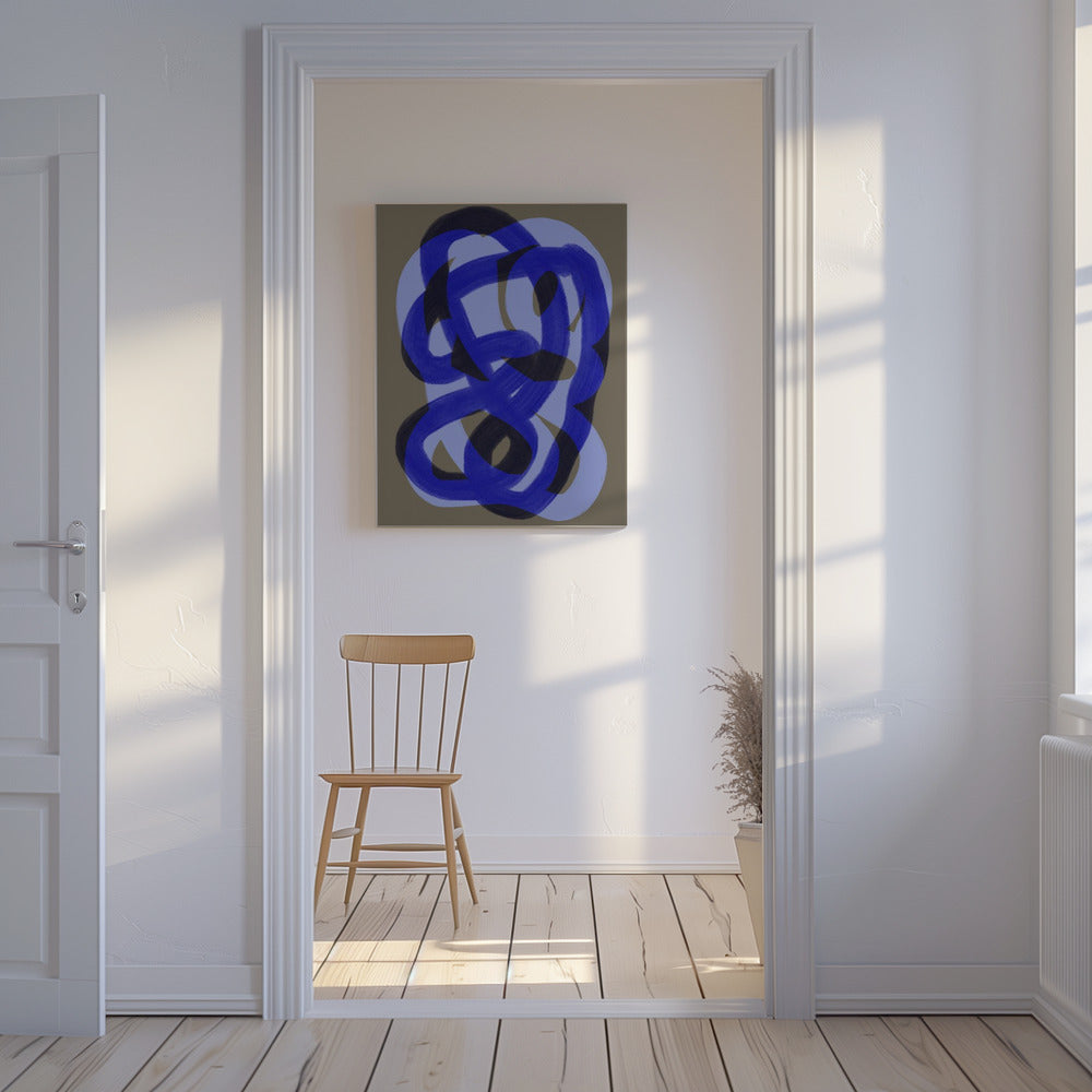 Blauwe Verstrengelde Paden | Canvas