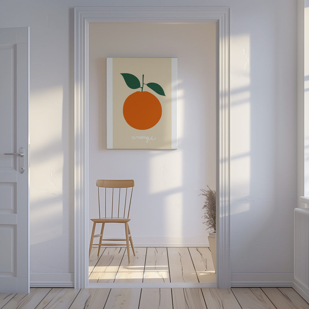 Gestileerd oranje met donkergroene bladeren | Canvas