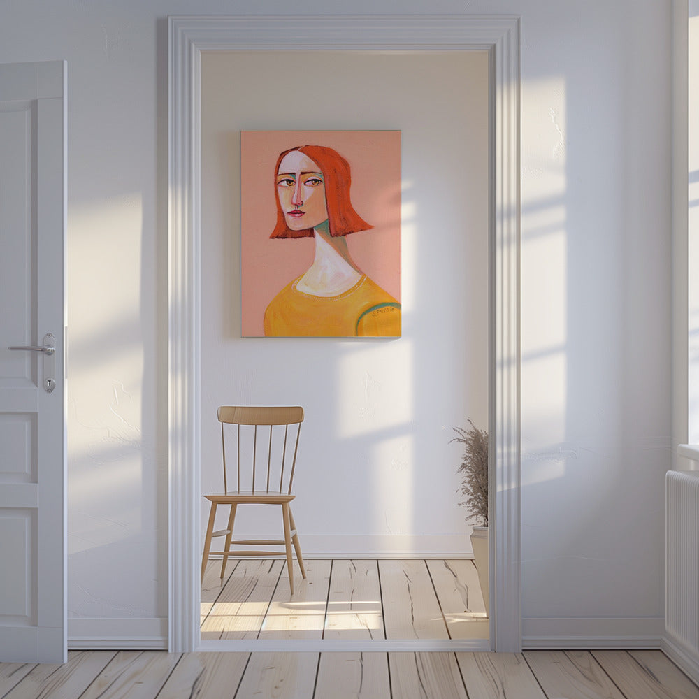 Roodharige dame met de look | Canvas