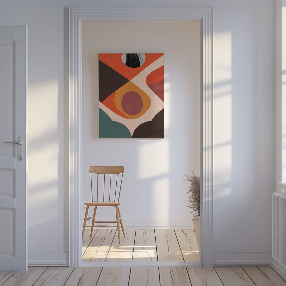 Geometrische vormen en gedempte kleuren | Canvas