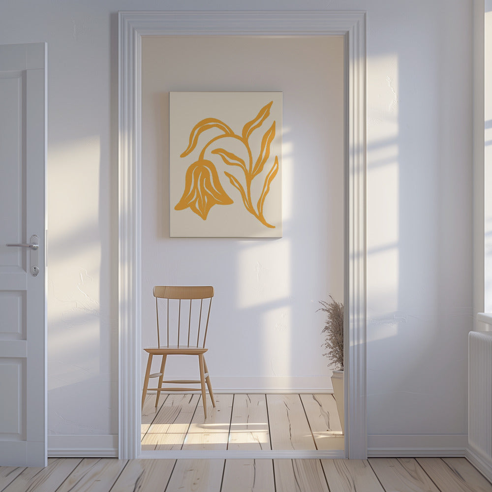 Gouden bloesem silhouet | Canvas