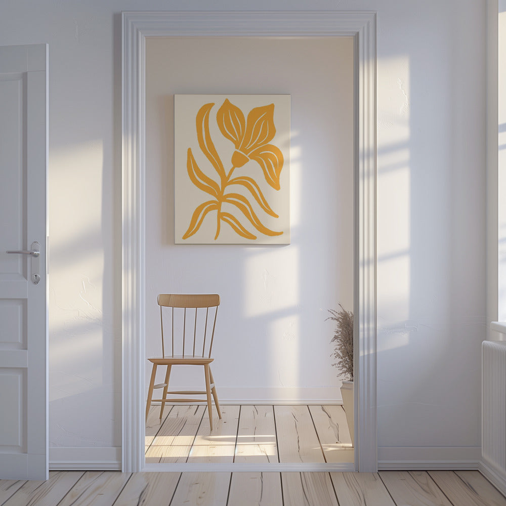 Abstracte gele gestileerde tulp | Canvas