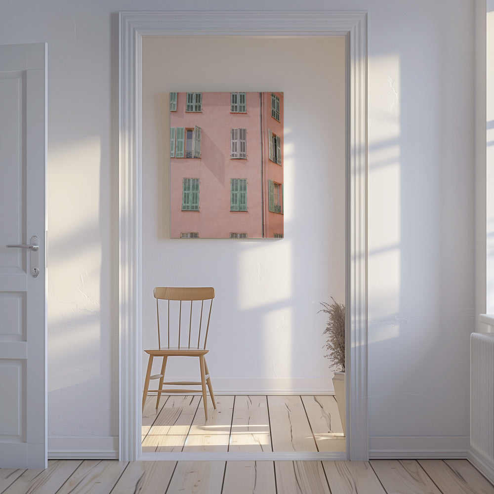Roze Gebouw | Canvas