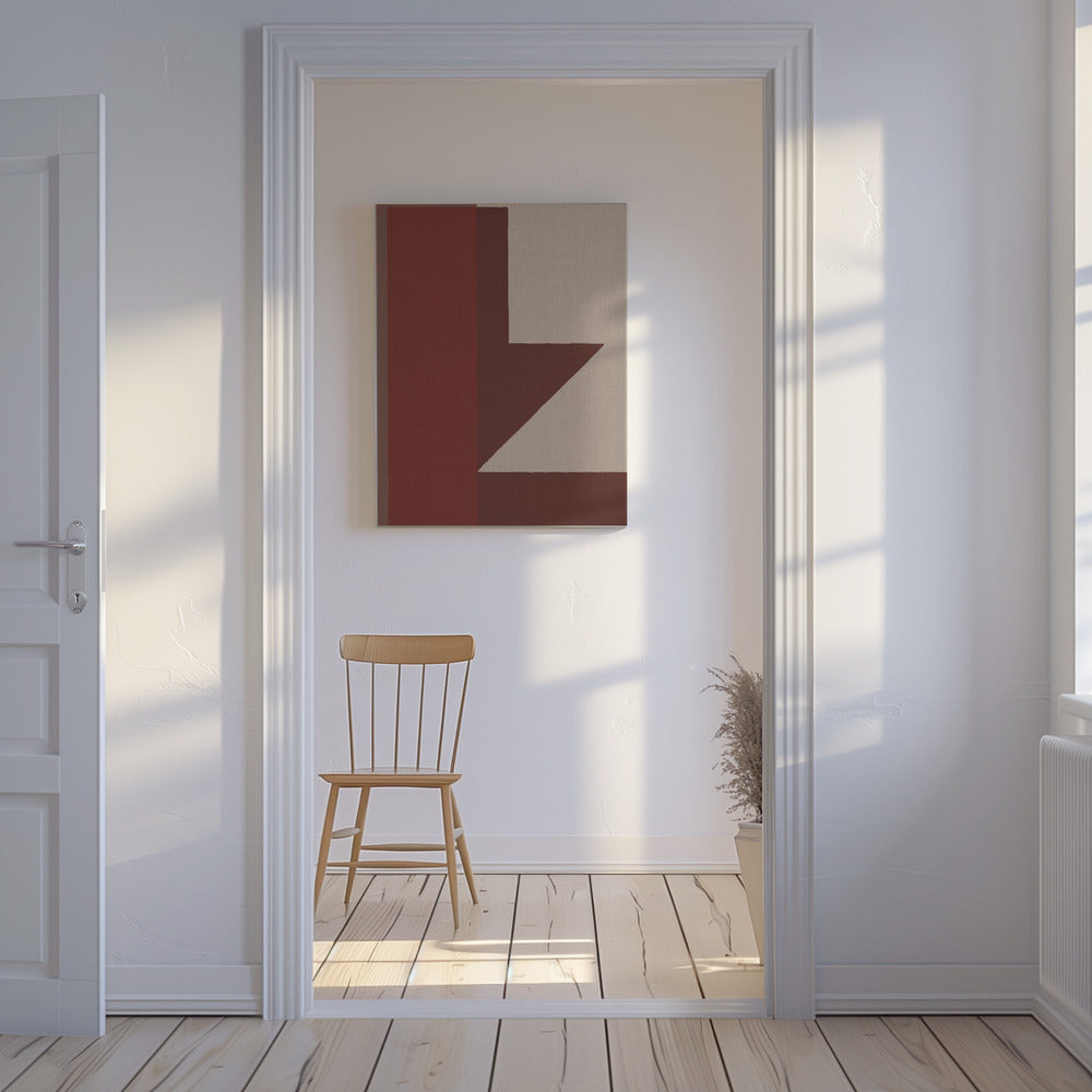 Rode geometrische compositie | Canvas