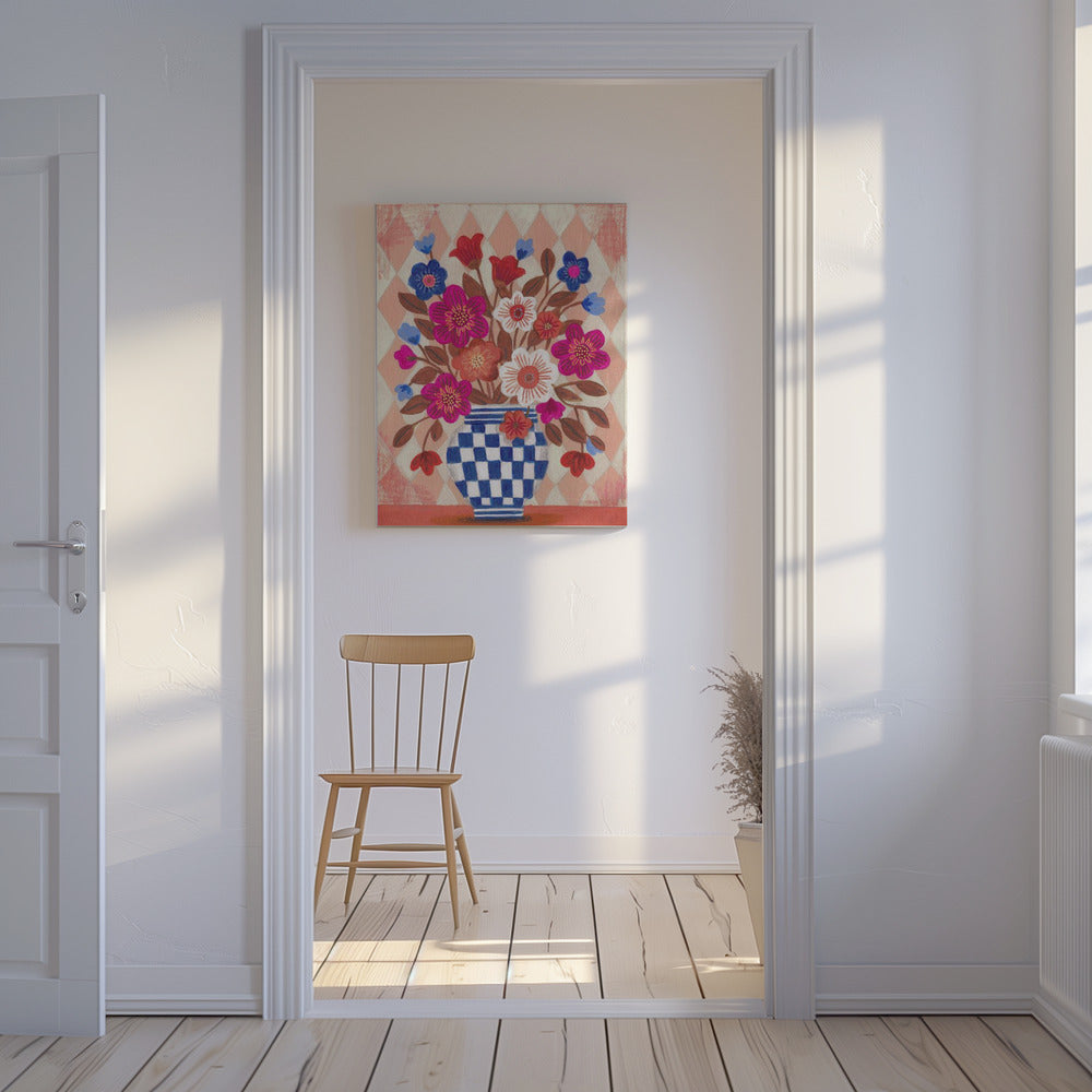 Vaasbloemen Helder & Blauw | Canvas