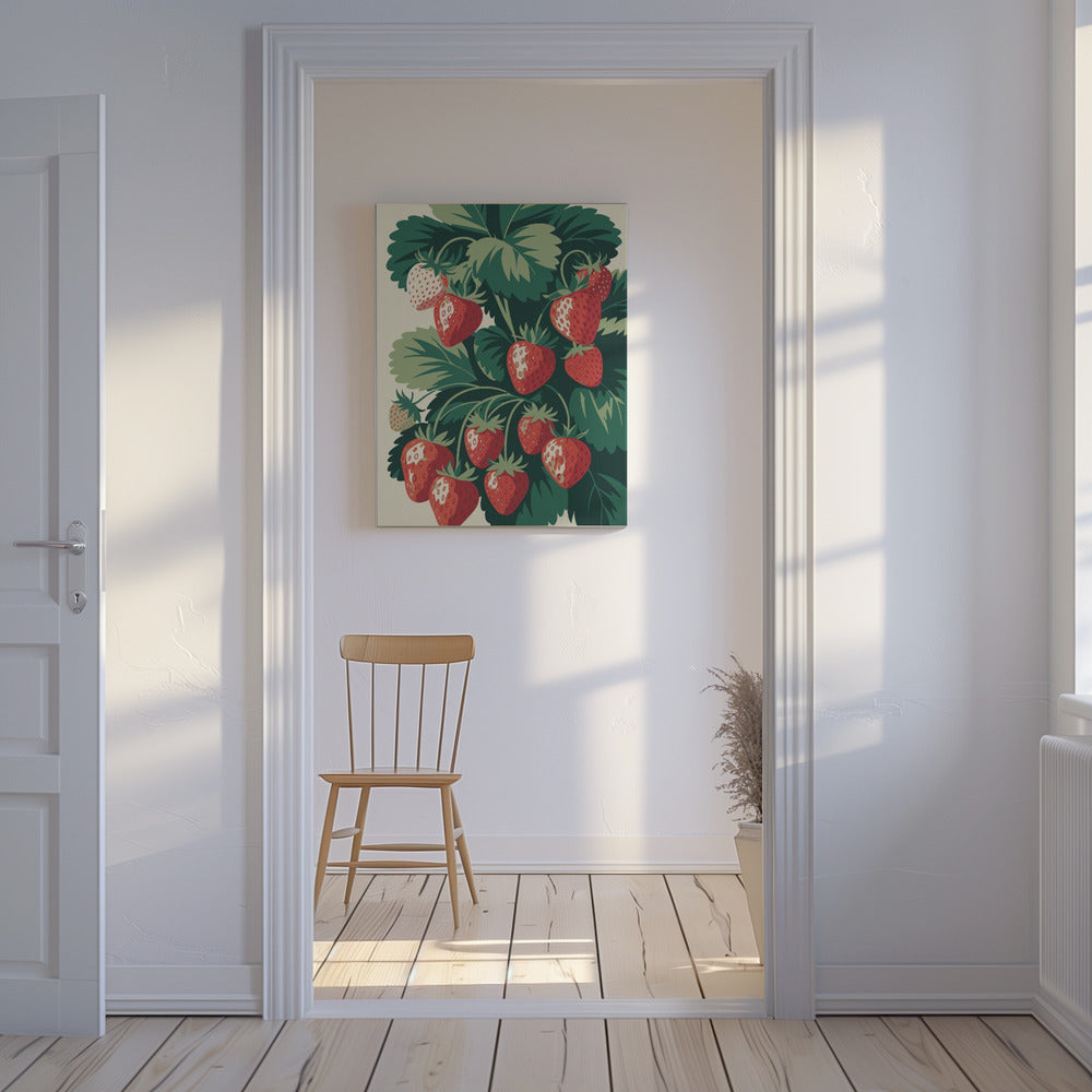 Sappige Aardbeiengenot | Canvas