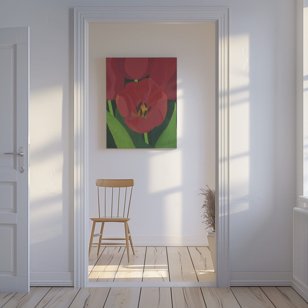 Licht Rood Tulpan | Canvas