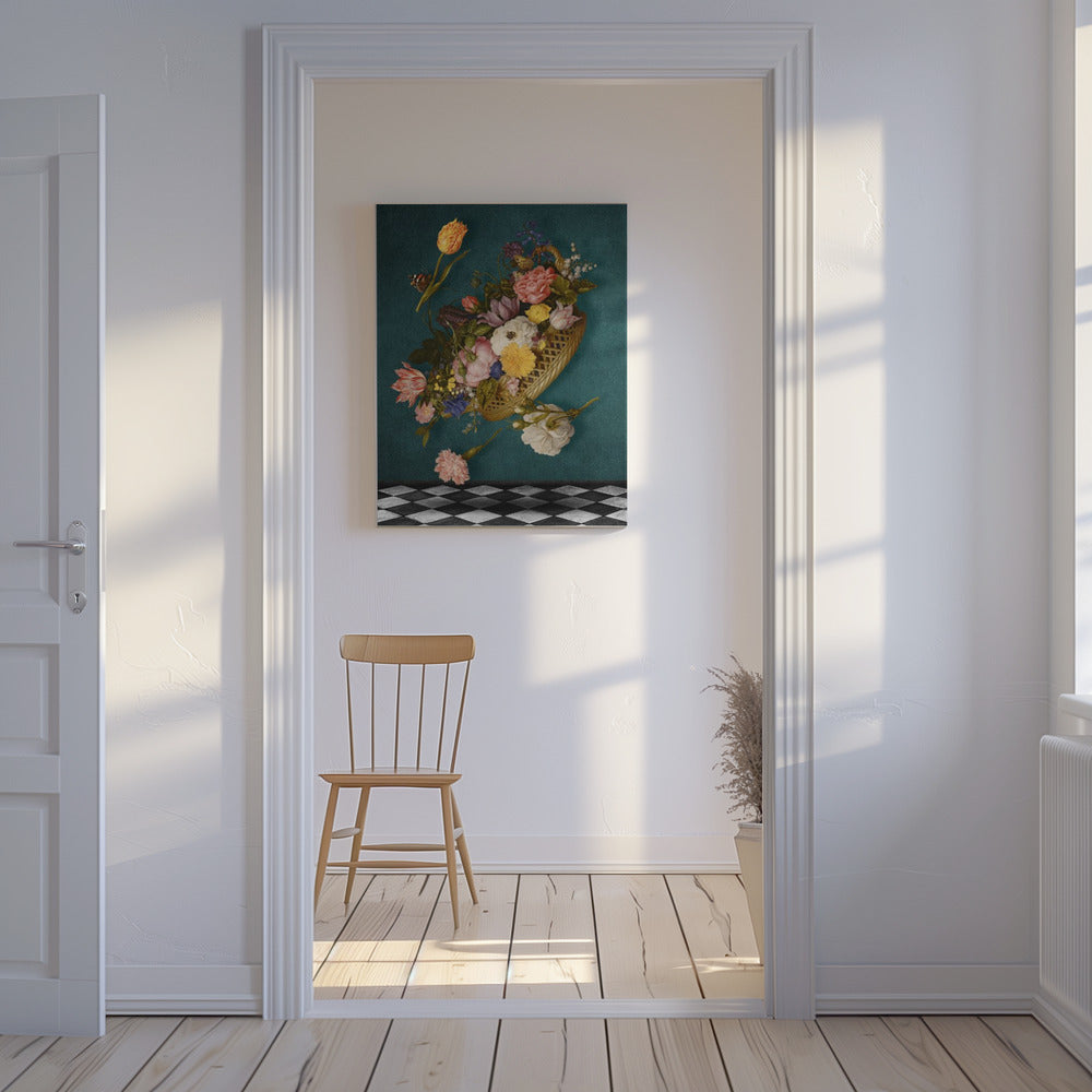 Drijvende bloemenmand | Canvas