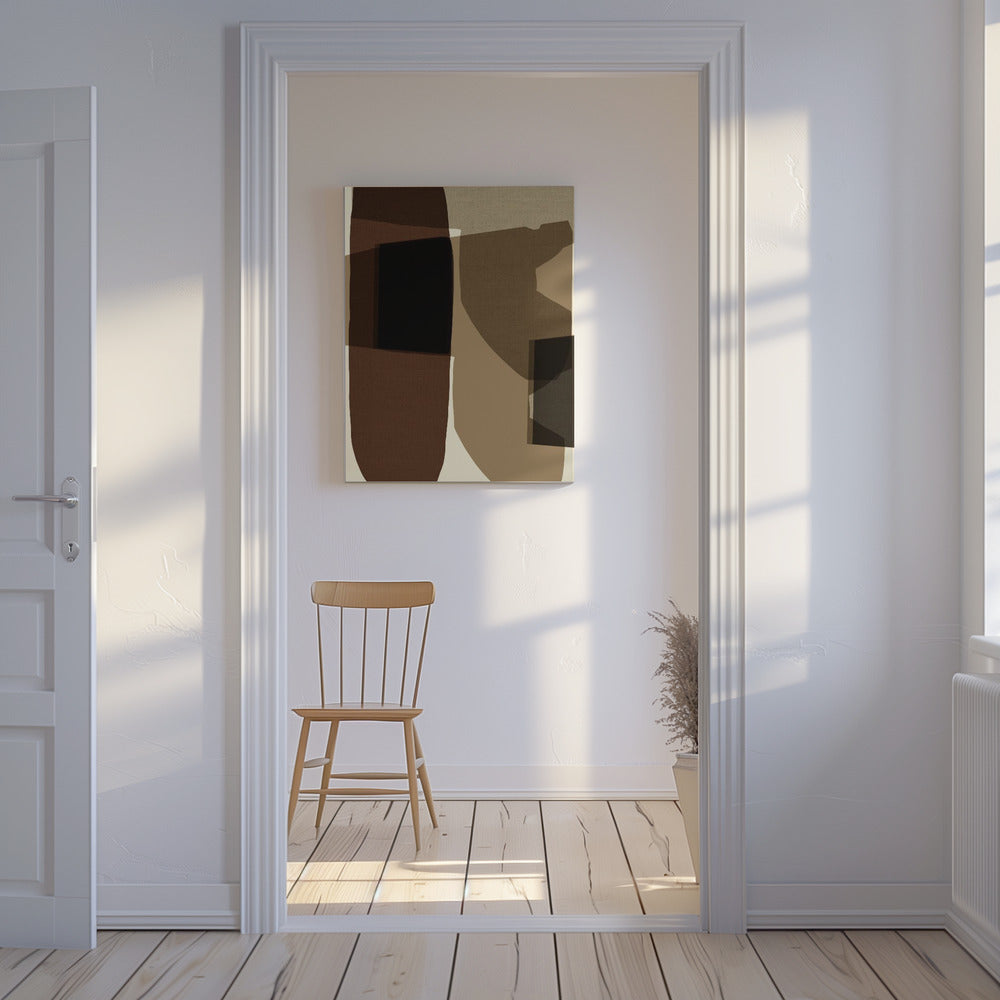 Geometrische vormen en aardse tinten | Canvas