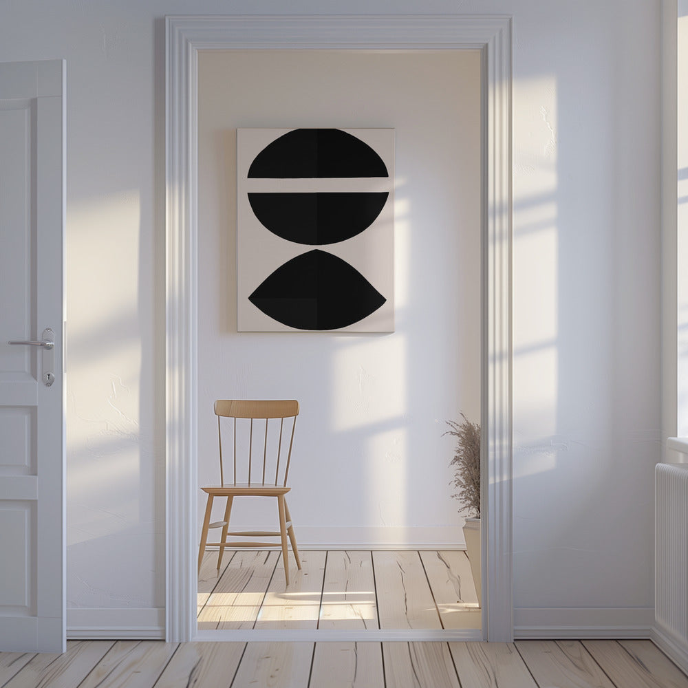 Zwarte geometrische vormen | Canvas