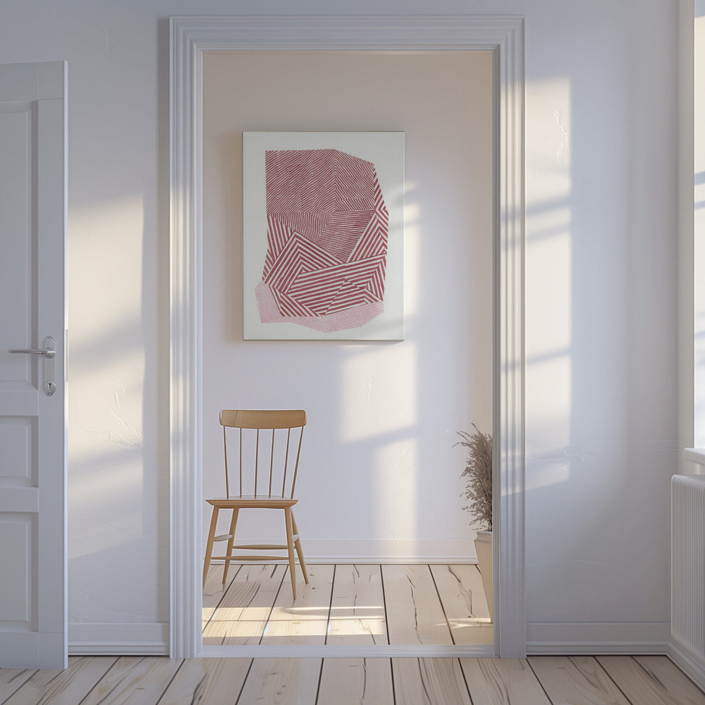 Gestreepte geometrische vorm | Canvas