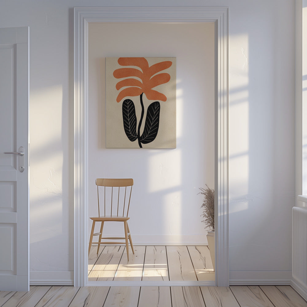 Oranje bloem | Canvas