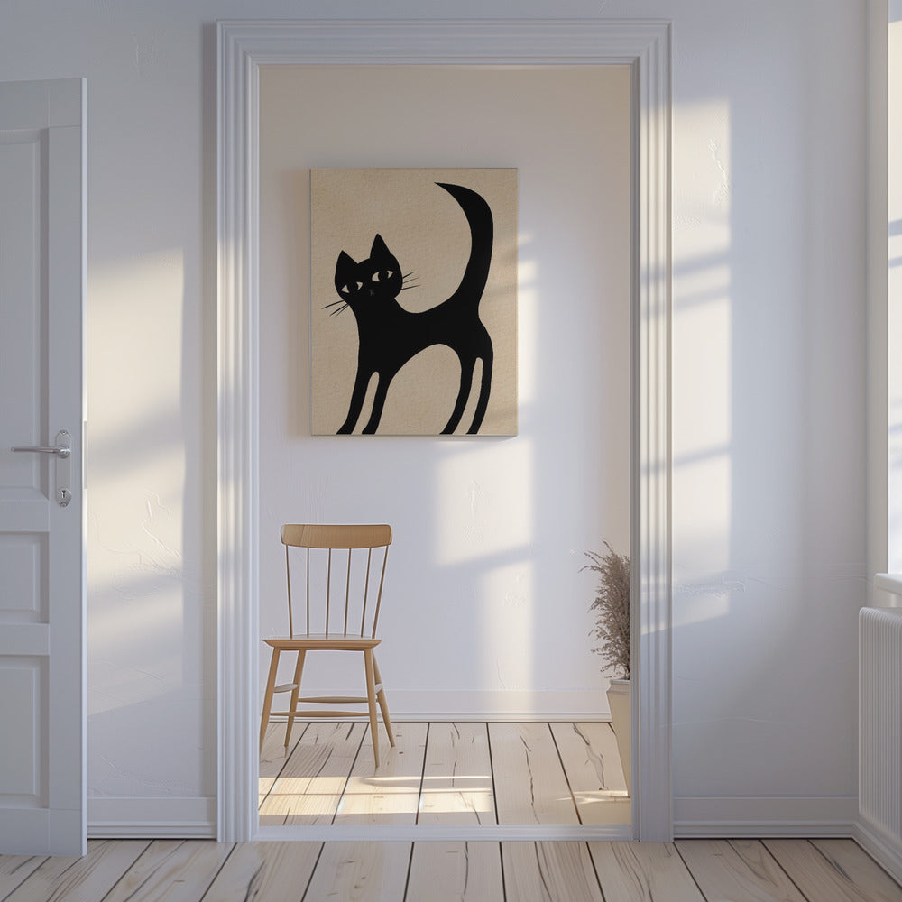Zwarte kat | Canvas